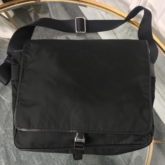 Prada Handbags - RARE Authentic Prada Black Nylon Messenger Bag
